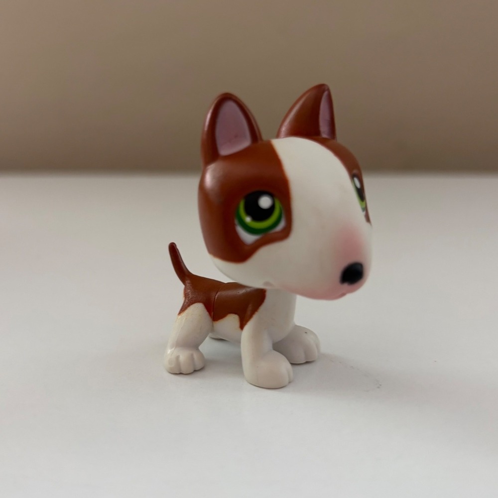 Littlest Pet Shop Bull Terrier #154 Brown White 2006 Hasbro Authentic G2